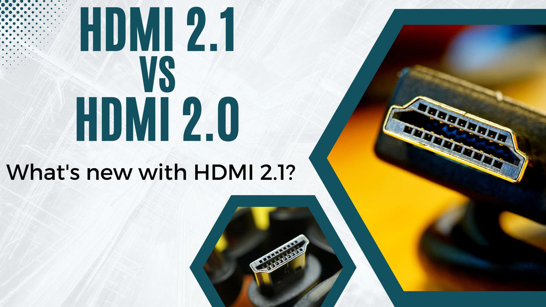 Comparison chart illustrating the differences between HDMI 2.1 and HDMI 2.0 in terms of bandwidth, resolution, and gaming performance