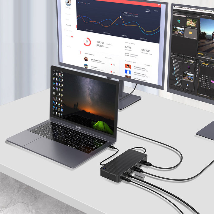 Elevate your workflow with the OctaneDOCK Triple Display 4K Docking station